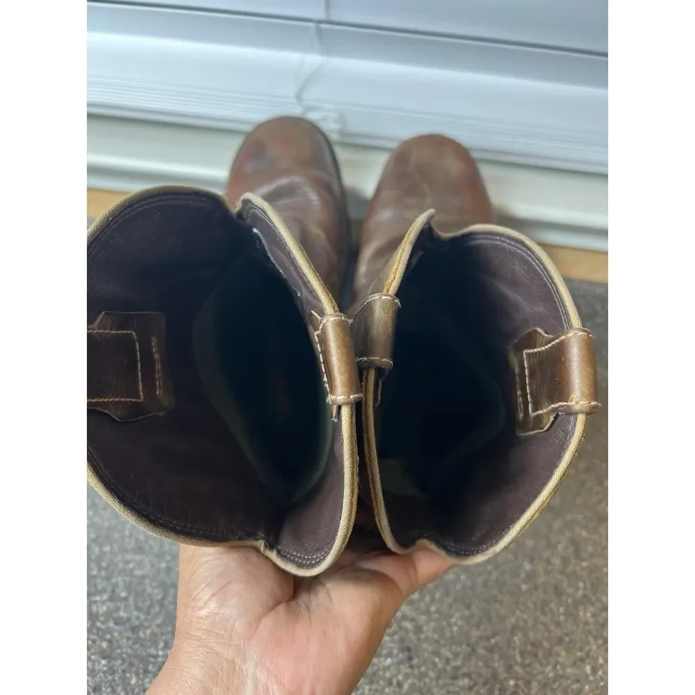 Wolverine Waterproof Contour Welt 10 Inch Brown Leather Work Boots Men's 10.5 EW
